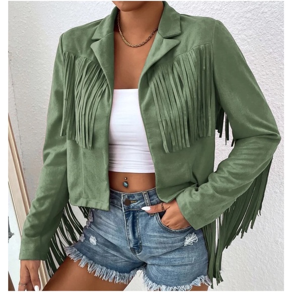 Western Open Front Fringe Boho Jacket - Picture 10 of 14